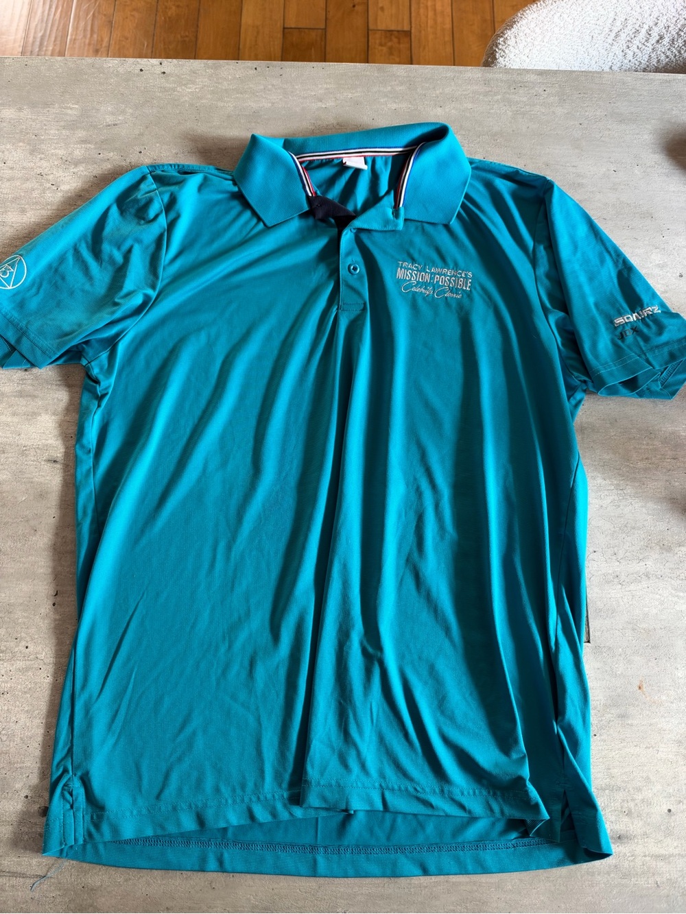 Turquoise Performance Golf Polo Shirt - Mission Possible